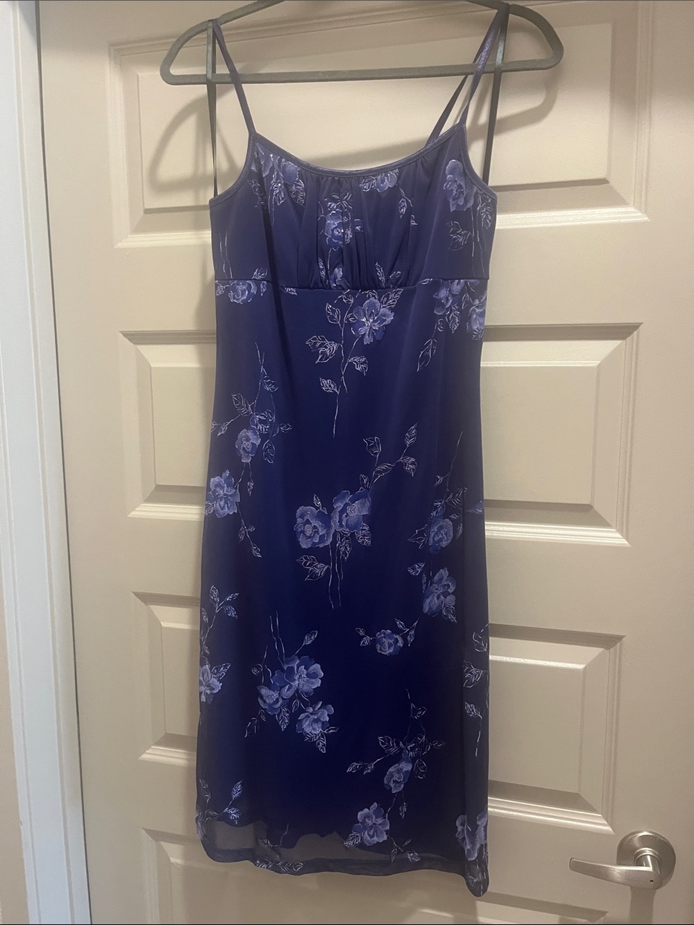 90’ Vintage Y2K Slip Dress Sparkle Floral Purple Blue Baddie Party Cocktail Cute